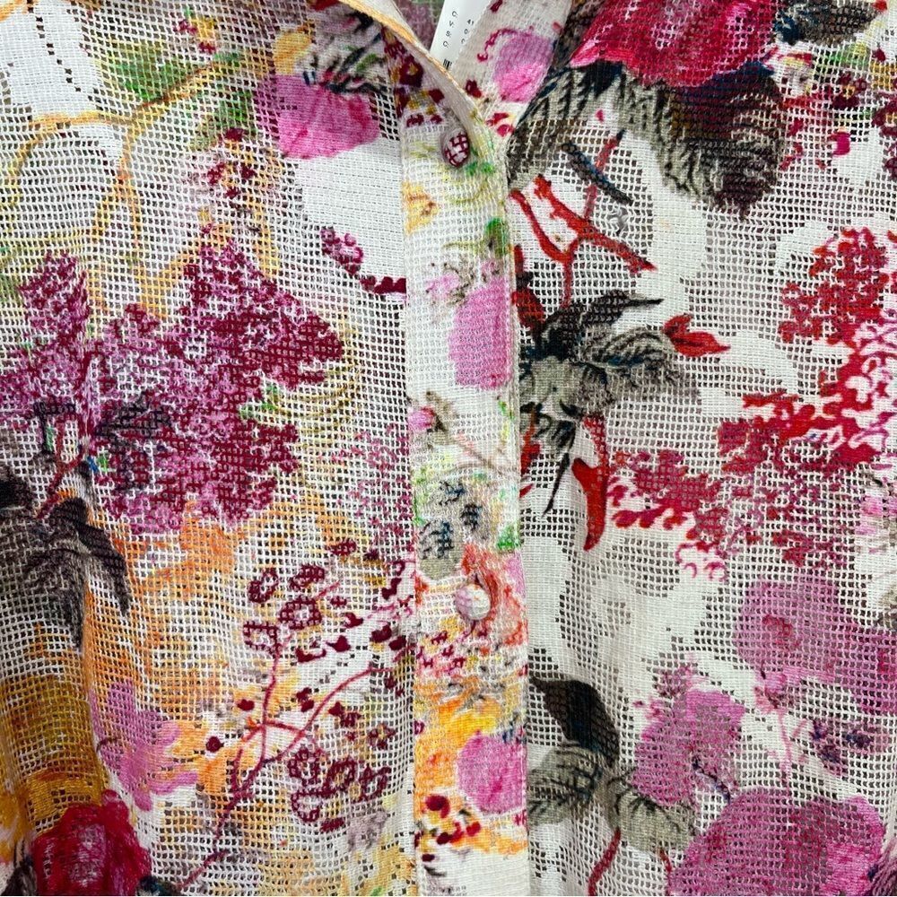 NEW Hemant & Nandita Eyelet Floral Shirt Dress Size Medium - Picture 7 of 14